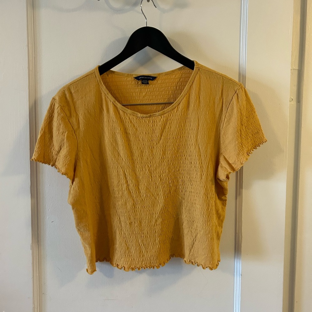 American Eagle Outfitters Yellow Short Sleeve Top